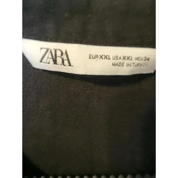Zara Black Split Neck Tunic Blouse with Side Slits XXL 1J - Picture 6 of 6